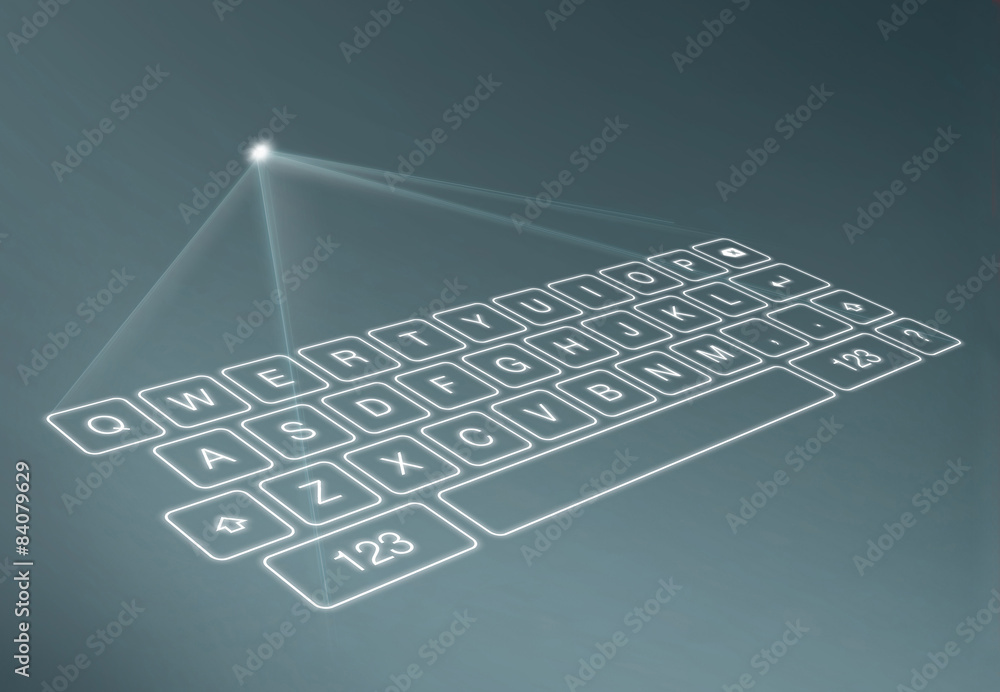 Digital virtual keyboard on blue background Stock Photo Adobe Stock