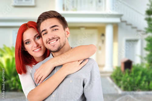 Free Download Loving couple near their house - GFXLoad