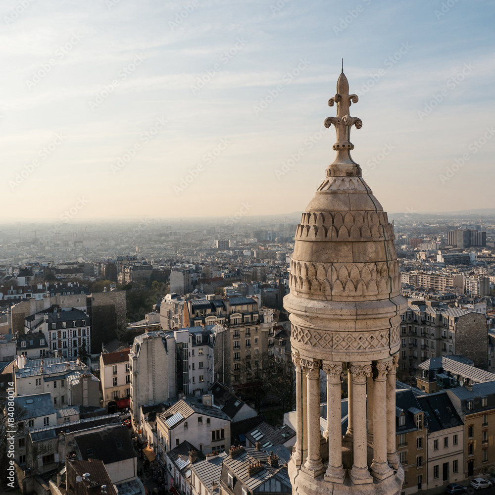 Aerial view of the city from Sacre Coeur Cathedral. It was desig