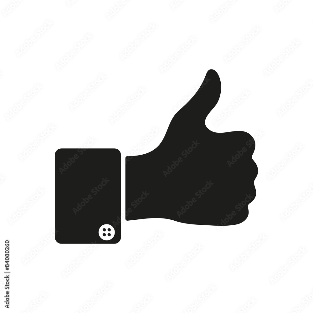 The thumb up icon. Like symbol. Flat The thumb up icon. Like symbol. Flat