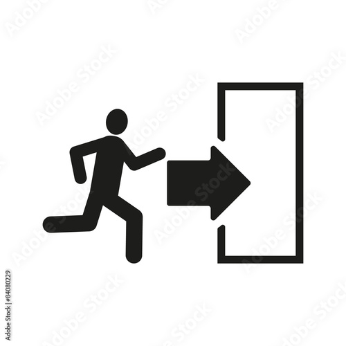 The exit icon. Emergency Exit symbol. Flat