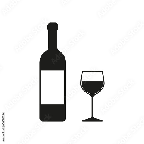 The bottle wine and a glass of drink icon.