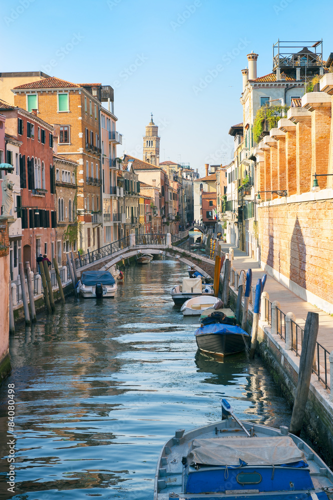 Obraz premium Scenic Sunset Scene Venice Italy Canal 
