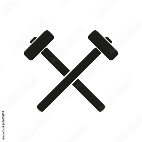 The hammer icon. Sledgehammer symbol. Flat