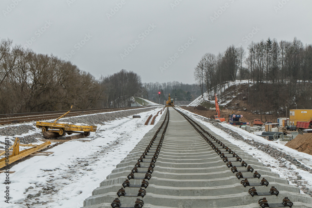 Railway track reconstruction works