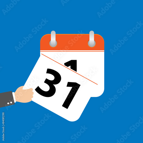 Vector calendar apps icon. Last day of the month