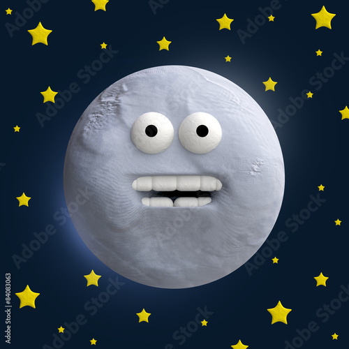 Fototapeta Naklejka Na Ścianę i Meble -  Cartoon funny planet plasticine or clay.