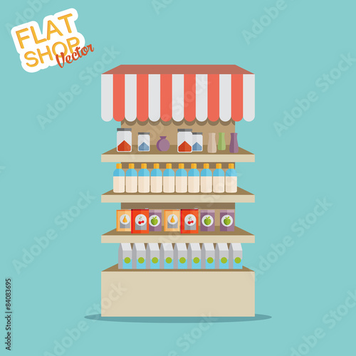 Supermarket. Flat vector