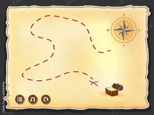 game interface treasure Map illustration