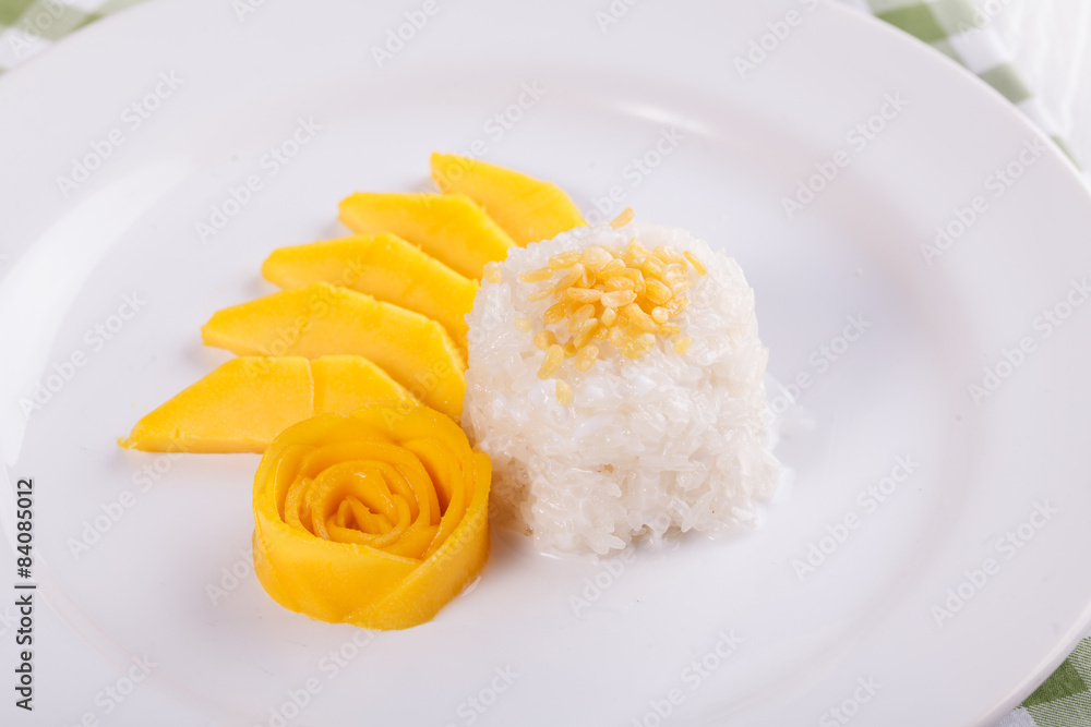 dessert sweet sticky rice with mango coconut milk dessert sweet sticky rice with mango coconut milk