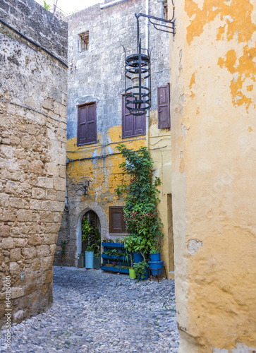 Street in Rhodes old town, Greece