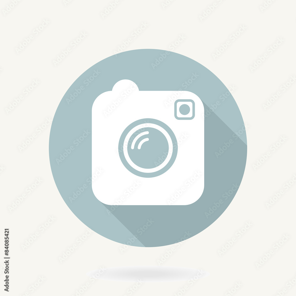 Camera Flat Icon With Long Shadow Camera Flat Icon With Long Shadow