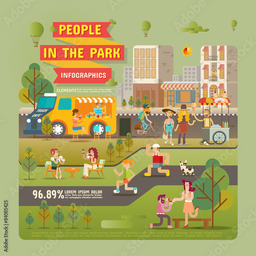 People in the Park Infographic Elements
