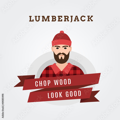 Vector Illustration of a lumberjack forester logger