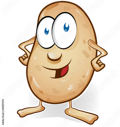 potato cartoon isolated on white background