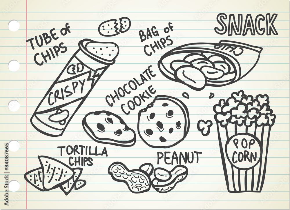 Fototapeta premium snack doodle