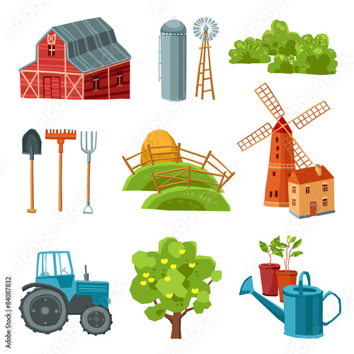 Farm decorative multicolored set