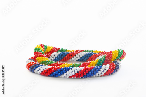 Two colorful plastic bracelets