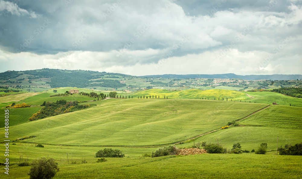 Typical landscape of the Tuscan hills in Italy