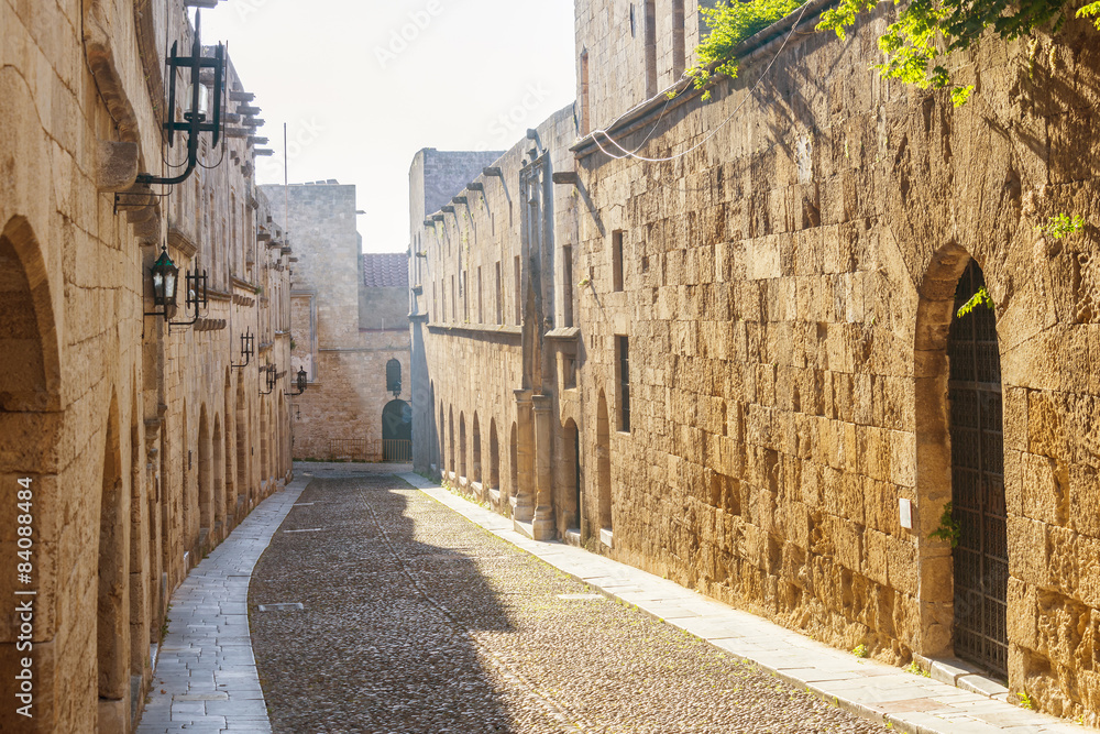 street of the knights in Rhodes, Greece