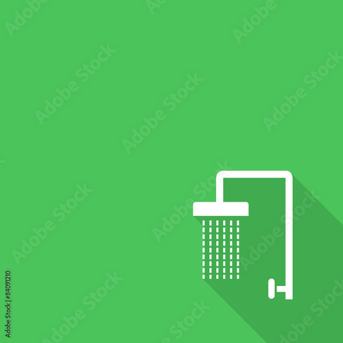 Vector bathtub and shower icon. Trendy flat design style with 