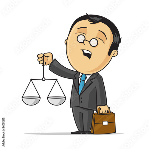 Male attorney - lawyer vector cartoon illustration
