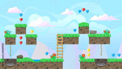 Seamless editable landscape for platform game design