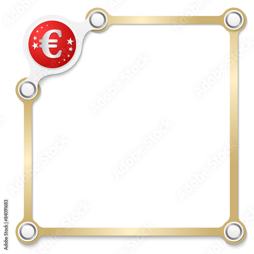 Vector colored box for your text and euro symbol