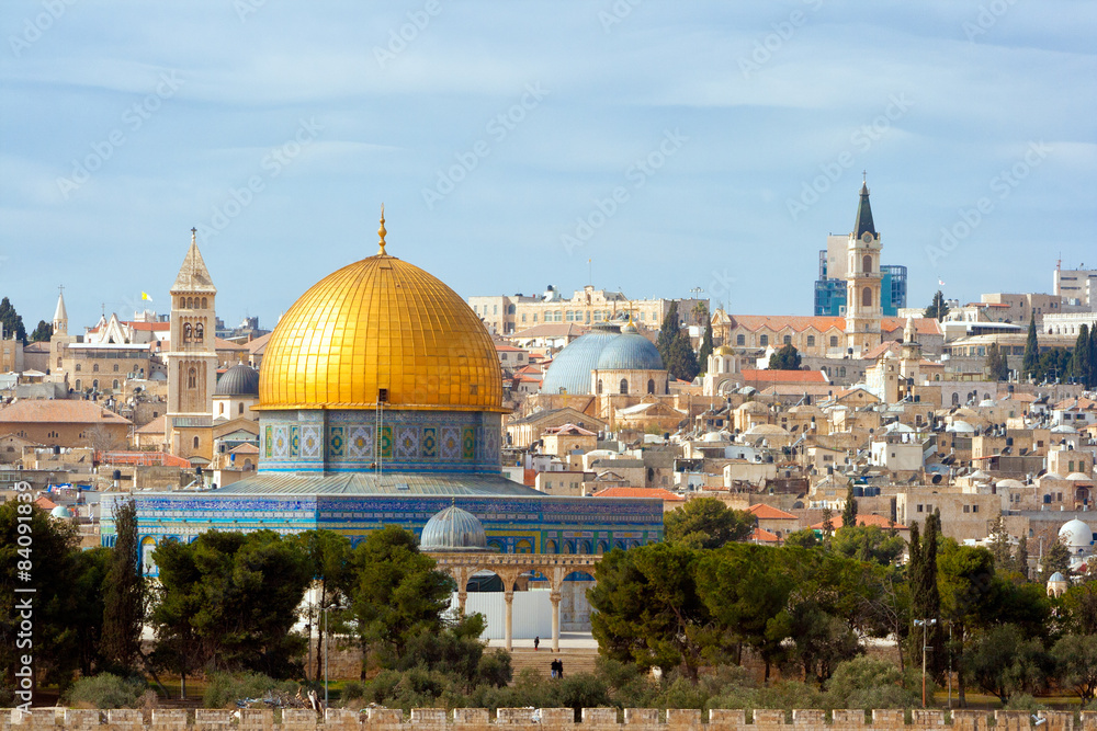 Naklejka premium Dome of the Rock, Temple Mount, Jerusalem, Israel