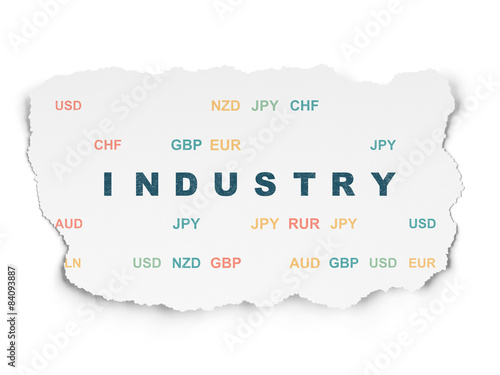 Business concept  Industry on Torn Paper background