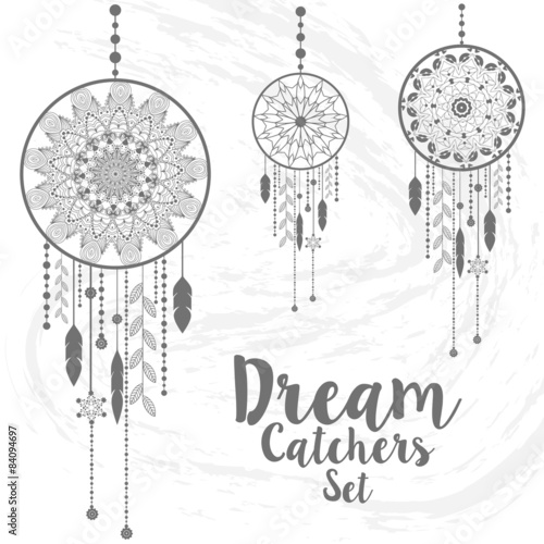 dream catcher with sample text. vector illustration