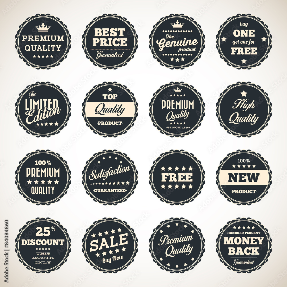Set of business vintage badges