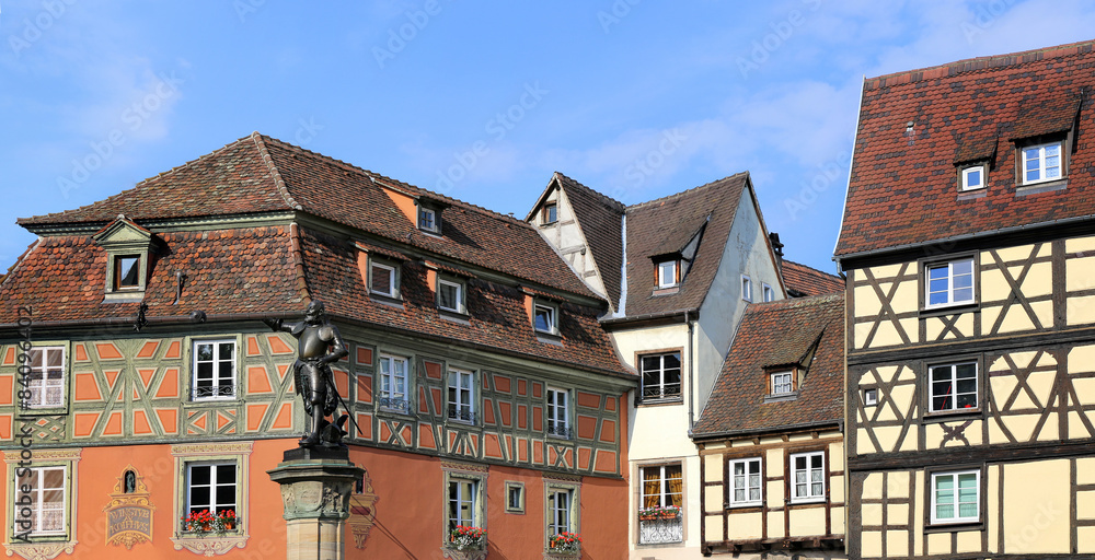 Fototapeta premium Alsace. Facades of half-timbered houses