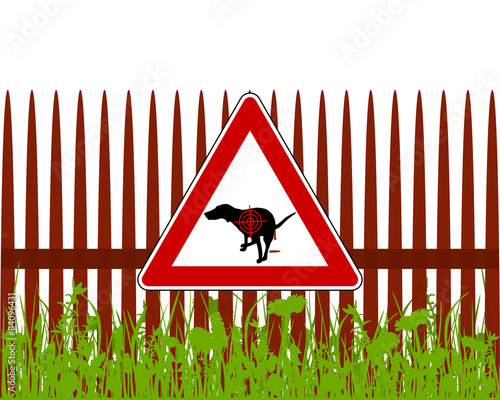 Achtung zielen auf kackende Hund