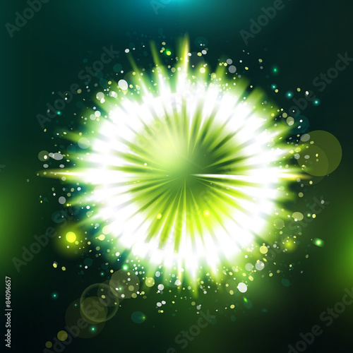 Futuristic unknowing particle green illustration