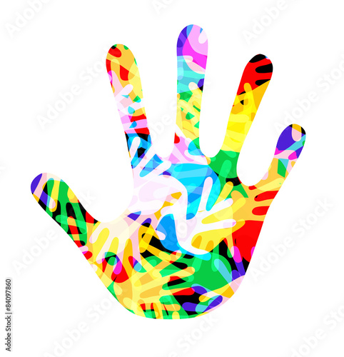 Hand mit Handabdrücken