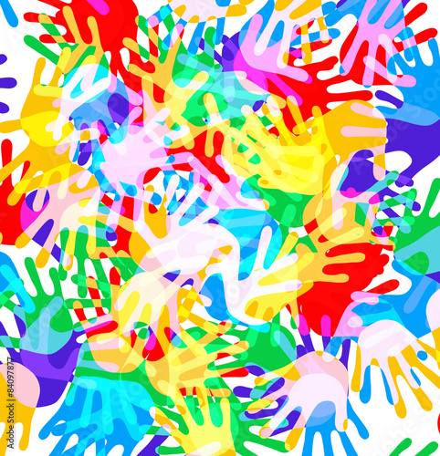 Viele Bunte Handabdrücke