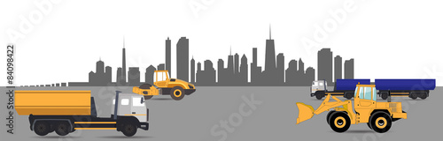 Transport Services in the City. Car. Vector Illustration.
