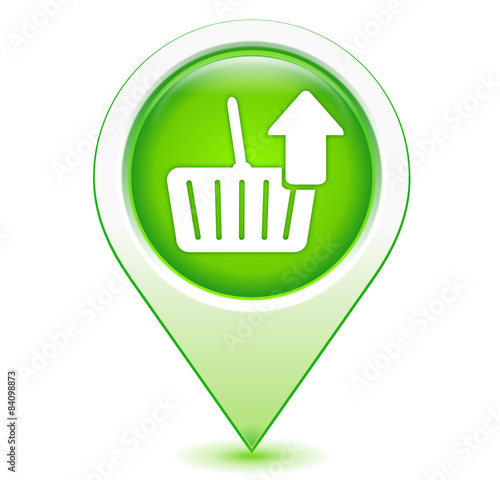 sortir du panier sur marqueur géolocalisation vert