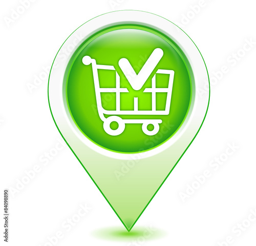 valider le chariot sur marqueur géolocalisation vert