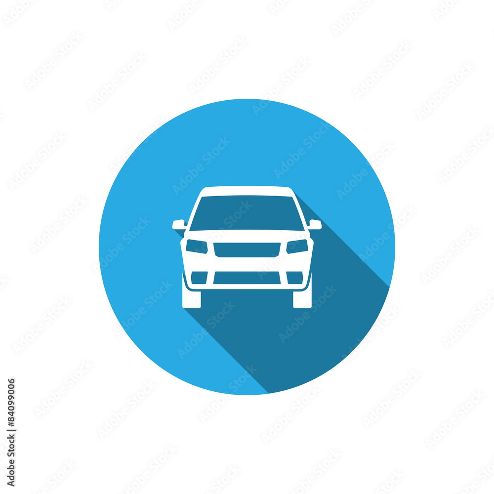 Car icon with long shadow. Vector Car icon with long shadow. Vector