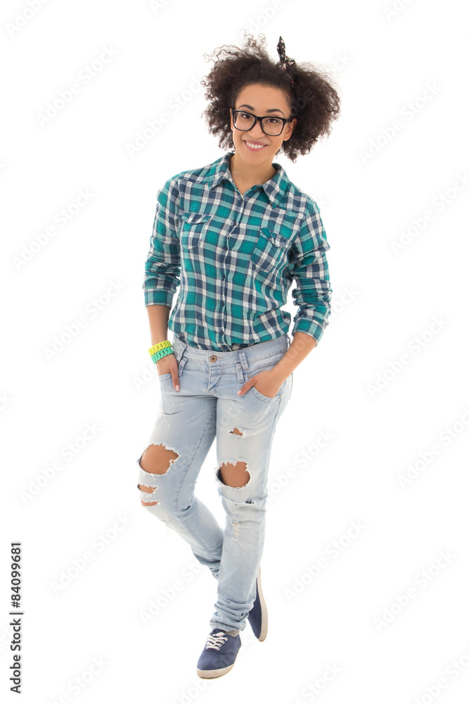 beautiful african american teenage girl isolated on white beautiful african american teenage girl isolated on white
