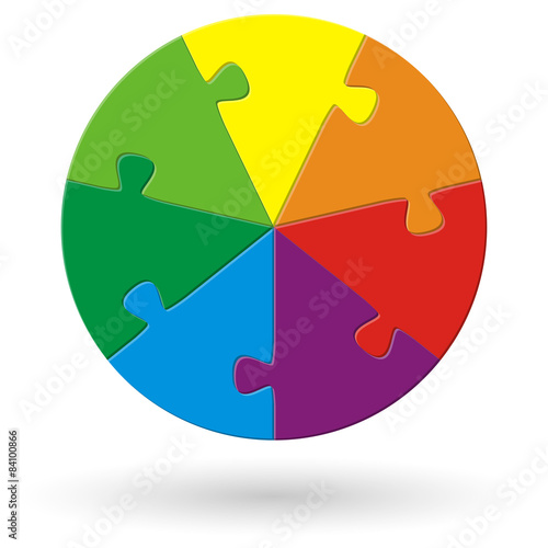 round puzzle with 7 options