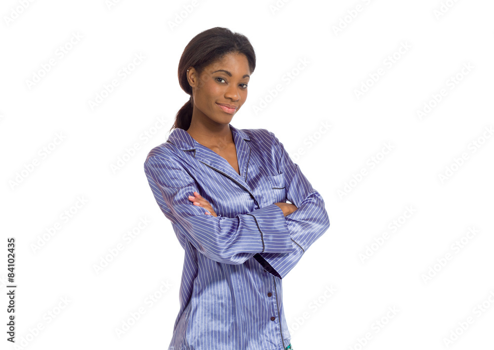 Model successful with arms crossed confident Model successful with arms crossed confident