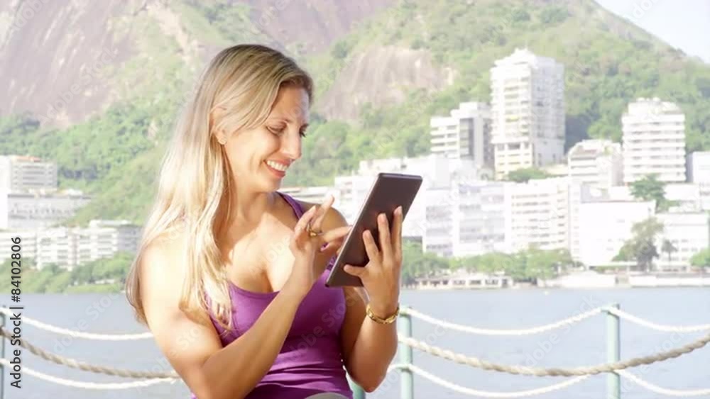 Brazilian woman using technology Brazilian woman using technology