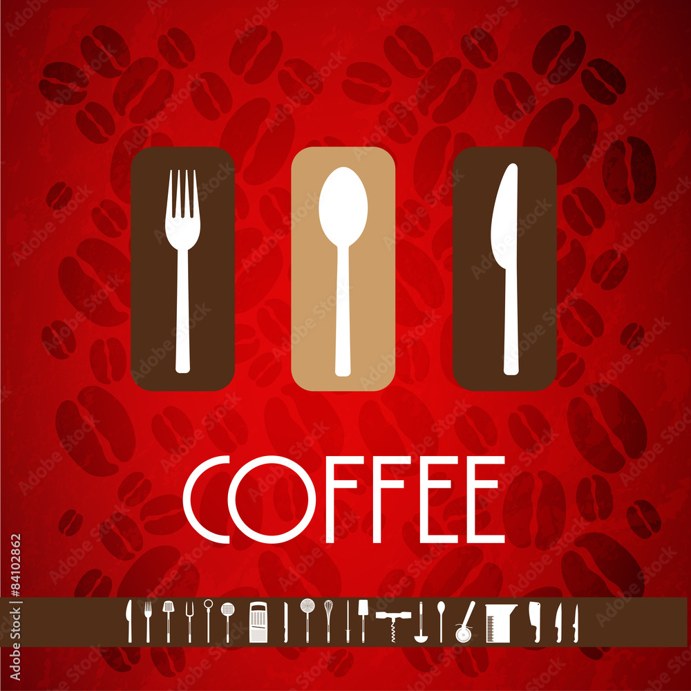 Fototapeta premium Restaurant Coffee Logo with Icons Set Collection