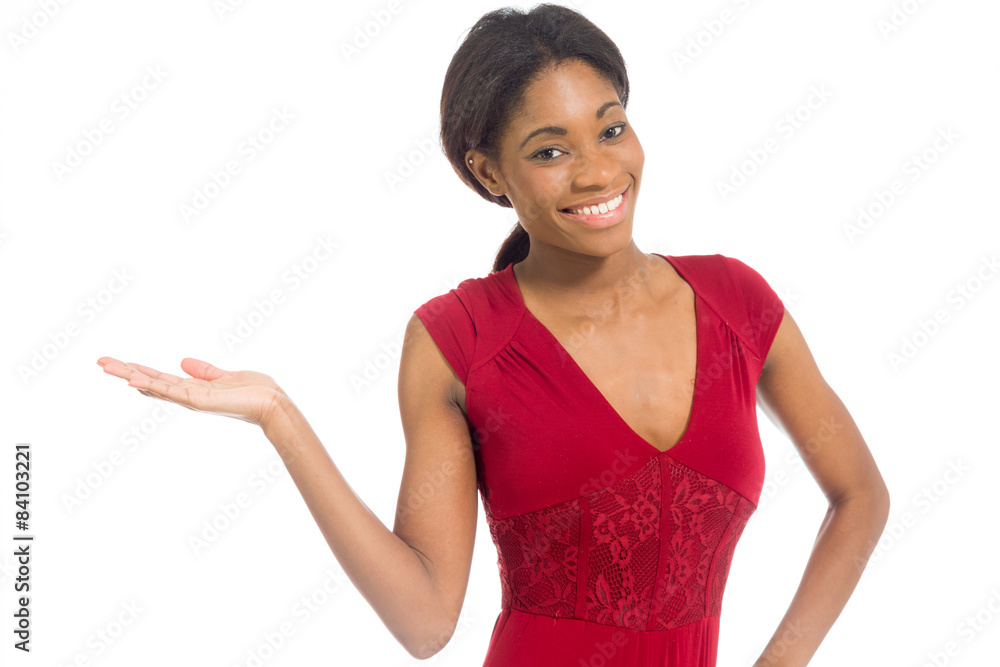 Model isolated hand gesture presenting Model isolated hand gesture presenting