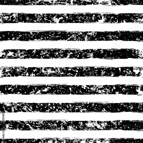 Abstract vector watercolor stripe grunge seamless pattern. Black