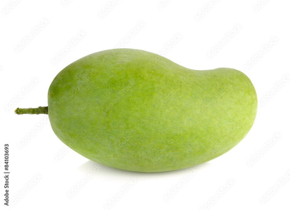 green mango on white background green mango on white background