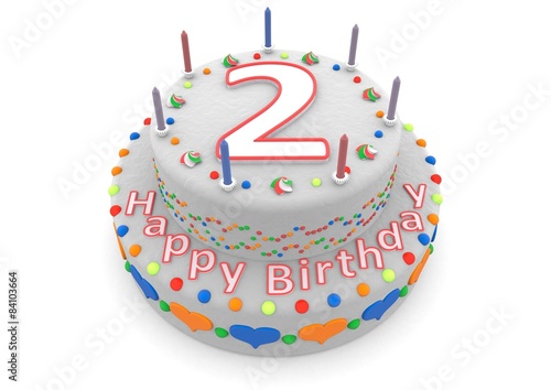 Canvas Print white birthday cake